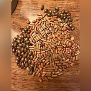 Assorted Brown and Tan Wooden Bead Collection